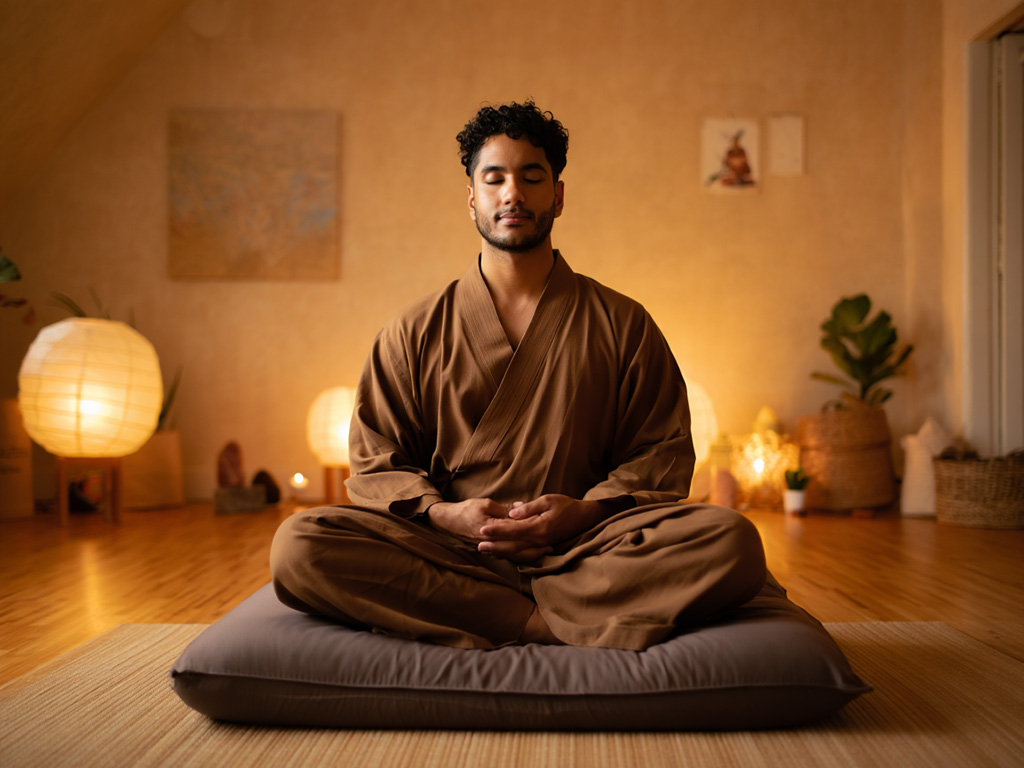 Delvorians huvudinstruktör i meditation